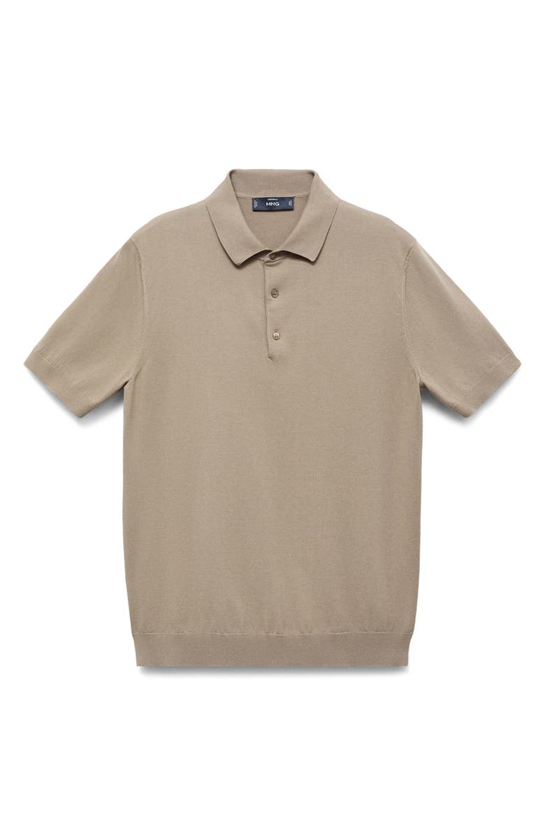 MANGO Solid Cotton Polo Sweater, Alternate, color, Dark Green