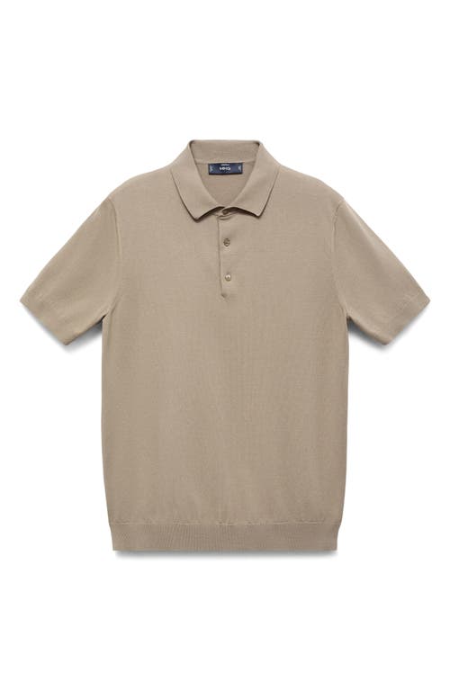 Mango Solid Cotton Polo Sweater In Brown
