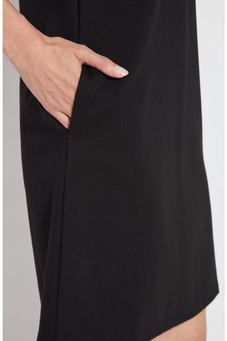 'Lyssentials Perfect A-Line Ponte Dress, Alternate, color, BLACK
