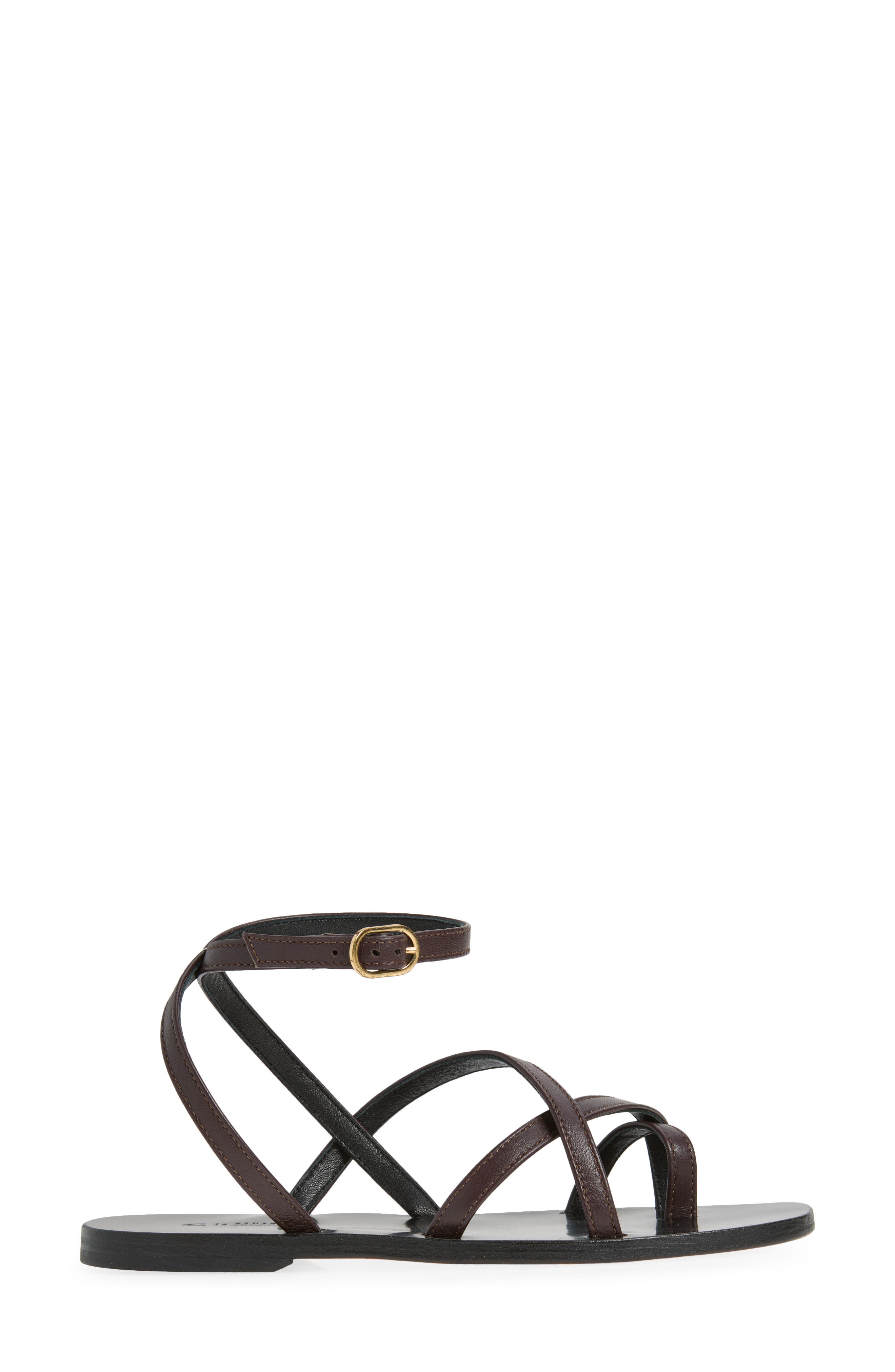 La Canadienne Gentle Ankle Wrap Sandal, Alternate, color, Brown