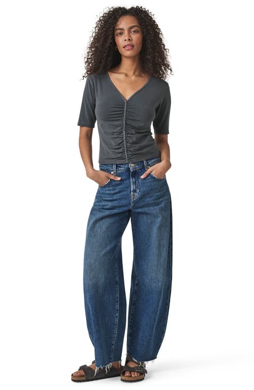 Splendid Yasmina Ruched T-shirt In Blue