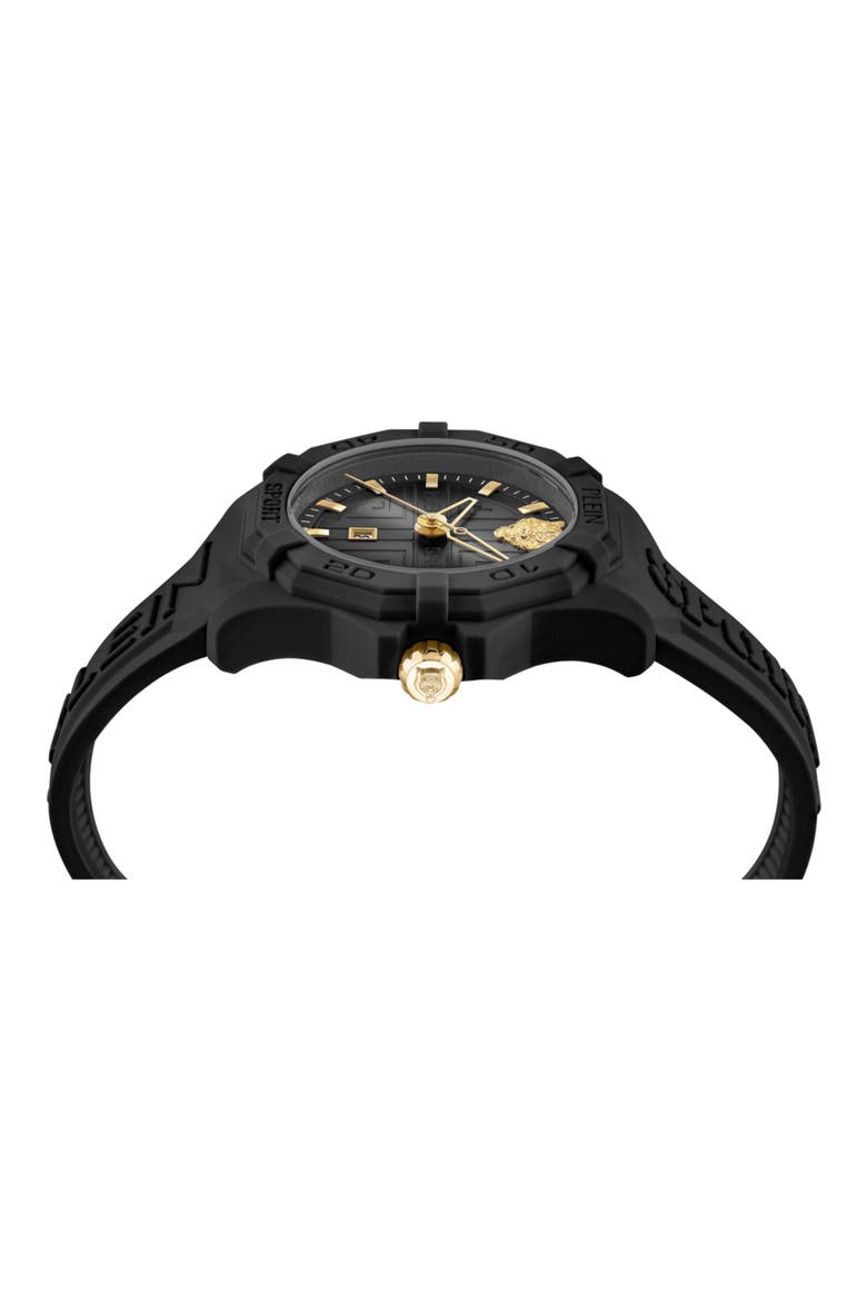 Fearless Silicone Strap Watch, 38mm, Alternate, color, BLACK
