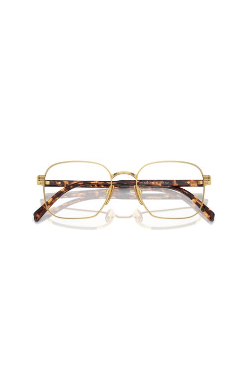 Prada 51mm Rectangle Optical Glasses In Gold