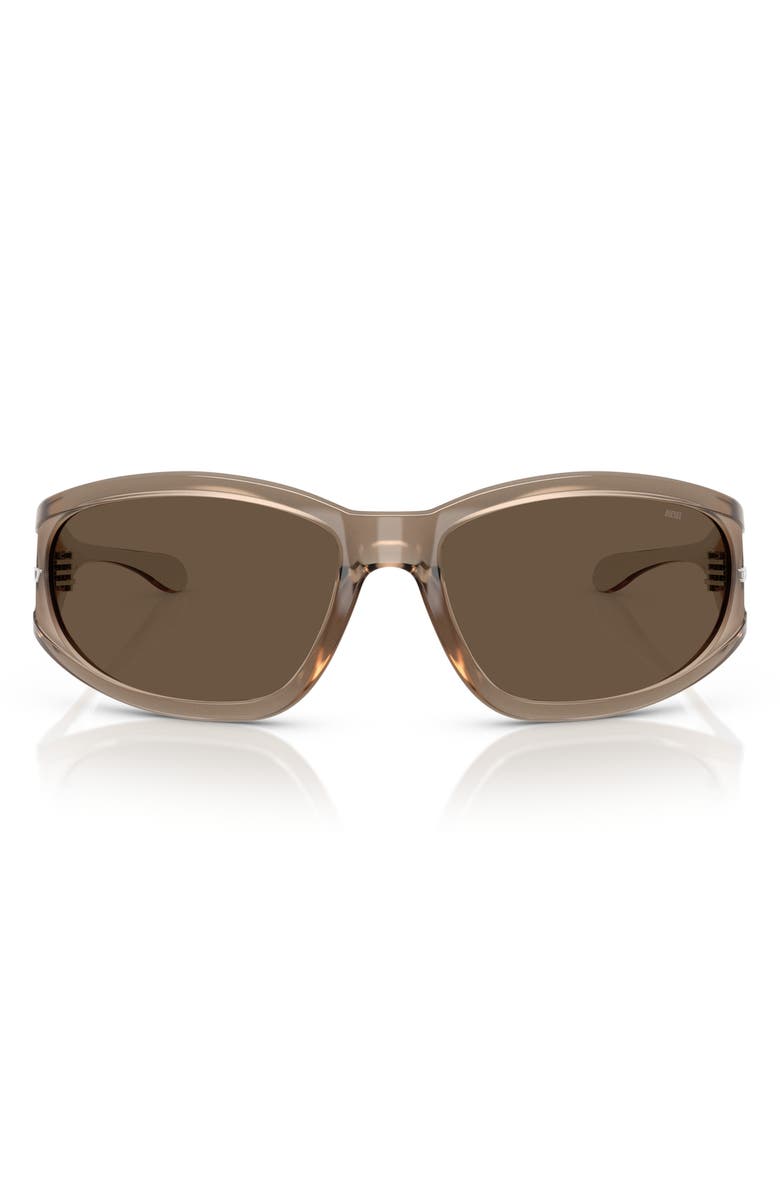 DIESEL<sup>®</sup> 65mm Oversize Wrap Sunglasses, Main, color, Metallic Kaki/ Brown