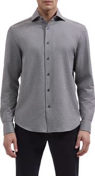 Bugatchi Devon OoohCotton® Houndstooth Button-Up Shirt