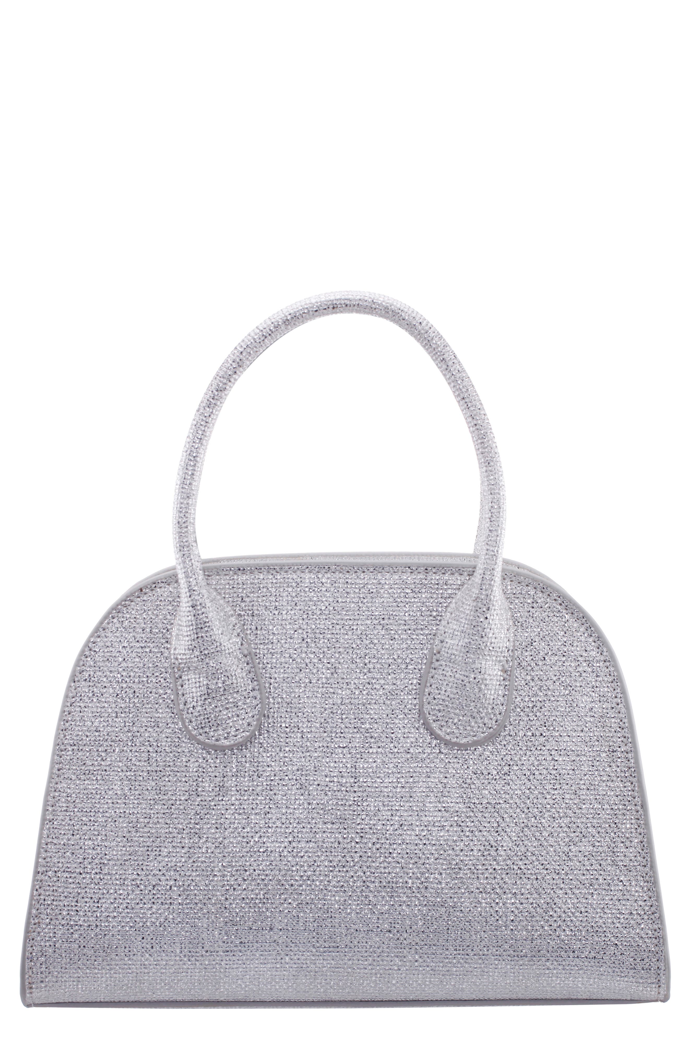 Nina Yorke Top Handle Bag, Main, color, Silver