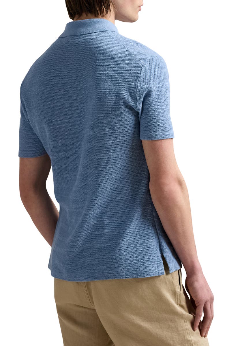 Polo Ralph Lauren Textured Short Sleeve Cotton & Linen Button-Up Shirt, Alternate, color, 