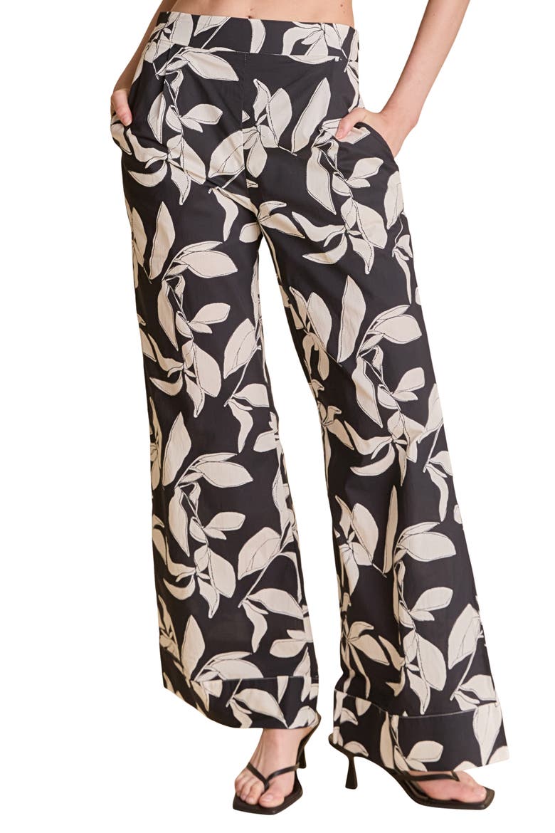 High Waist Wide Leg Pants, Main, color, BLACK/ WHITE