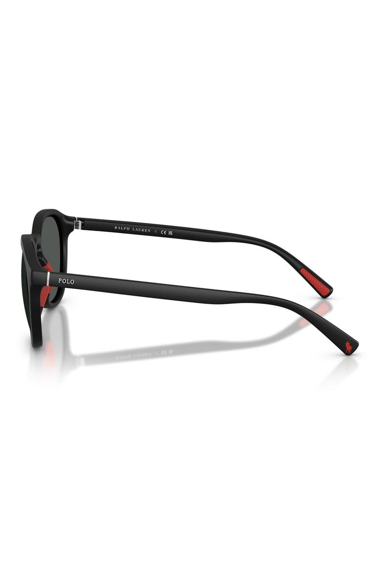 53mm Round Sunglasses, Alternate, color, MATTE BLACK / DARK GREY