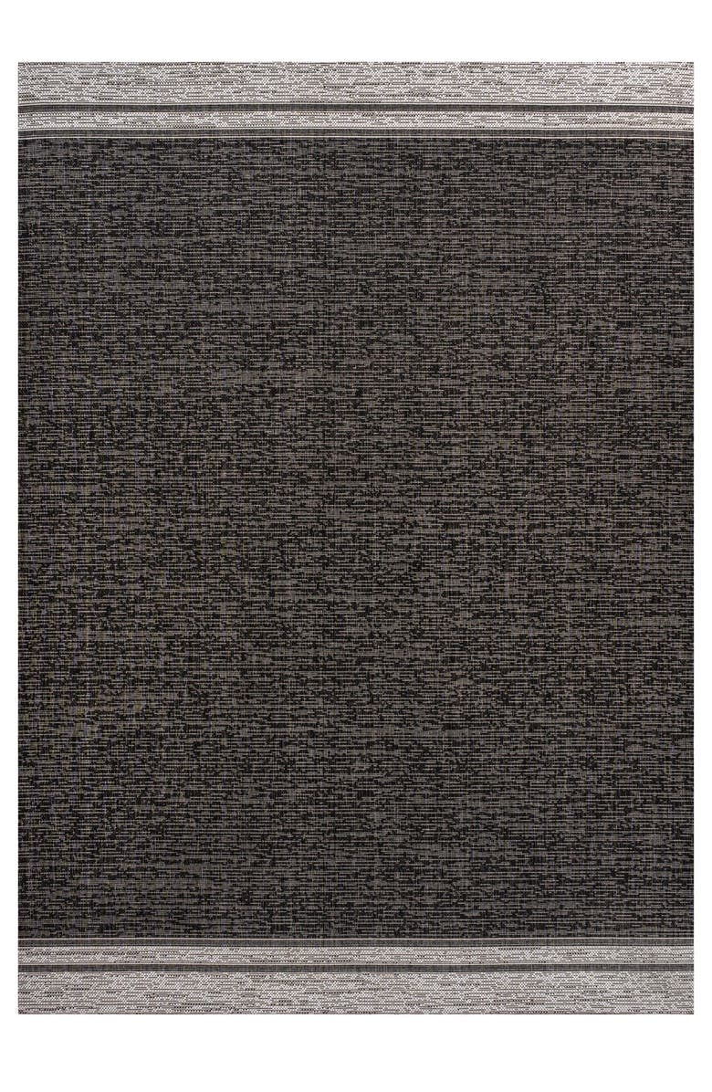 JONATHAN Y Alda Modern Minimalist Mingled Solid Indoor/Outdoor Area Rug, Alternate, color, Black/Cream