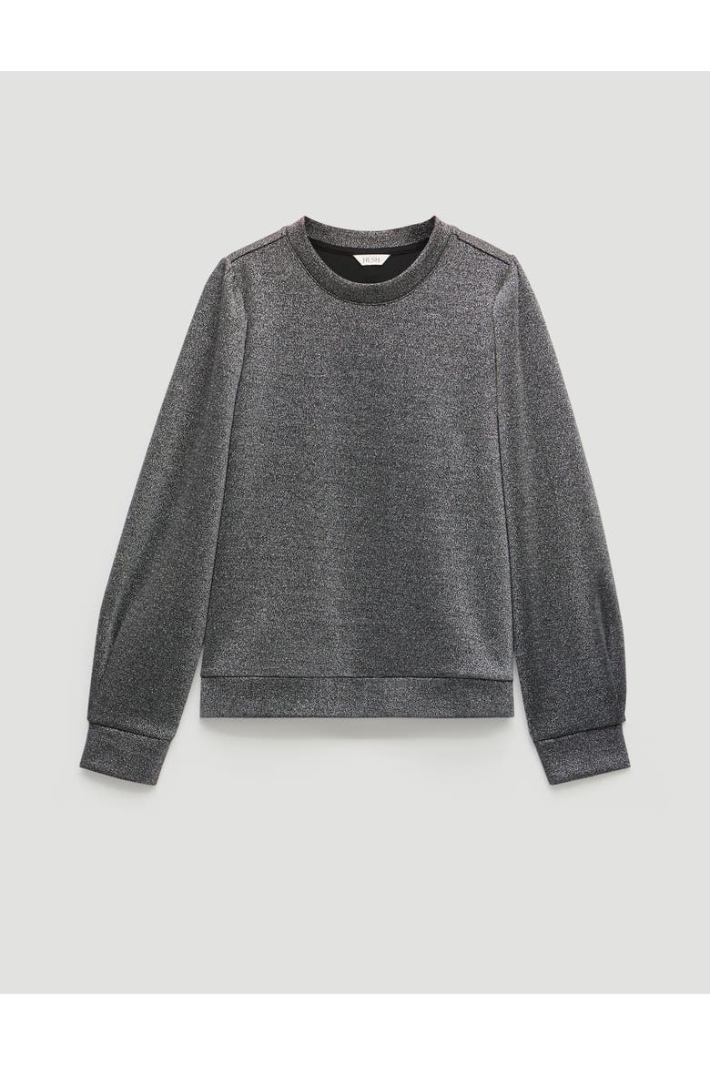 Emily Sparkle Puff Sleeve Jersey Top, Alternate, color, Gunmetal Grey