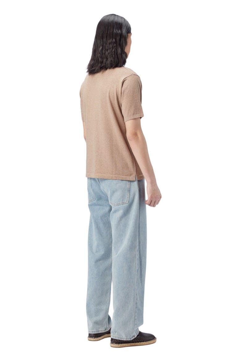 Men's Cotton Silk Cashmere Blend Polo Shirt, Alternate, color, timber wolf