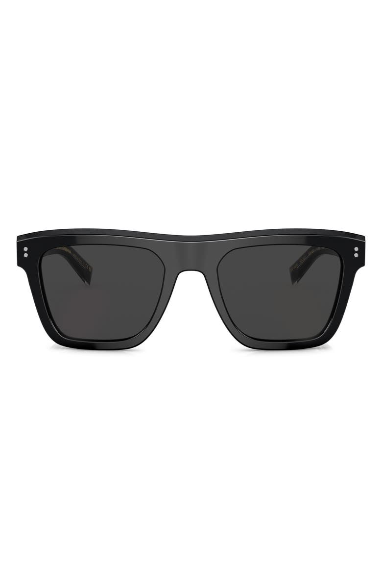 Dolce&Gabbana 52mm Square Sunglasses, Main, color, Black