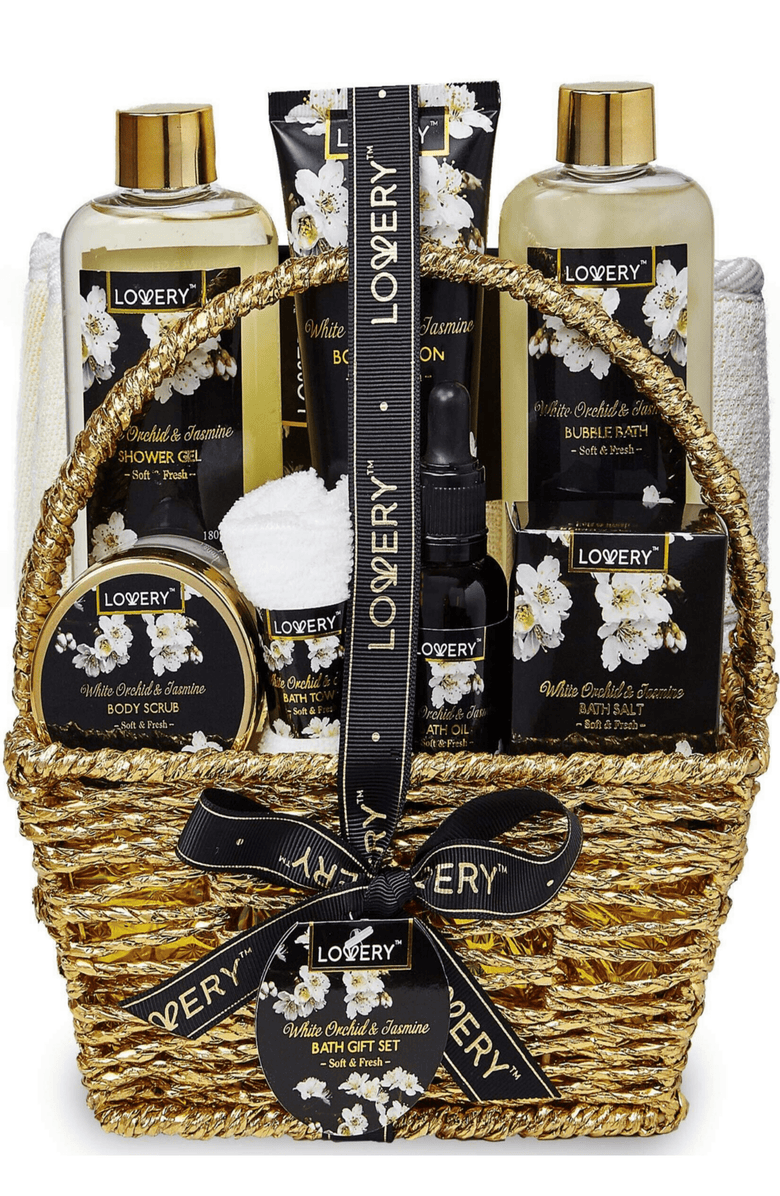 Lovery Orchid & Jasmine Bath & Body Gift Set, Main, color, Black / Beige