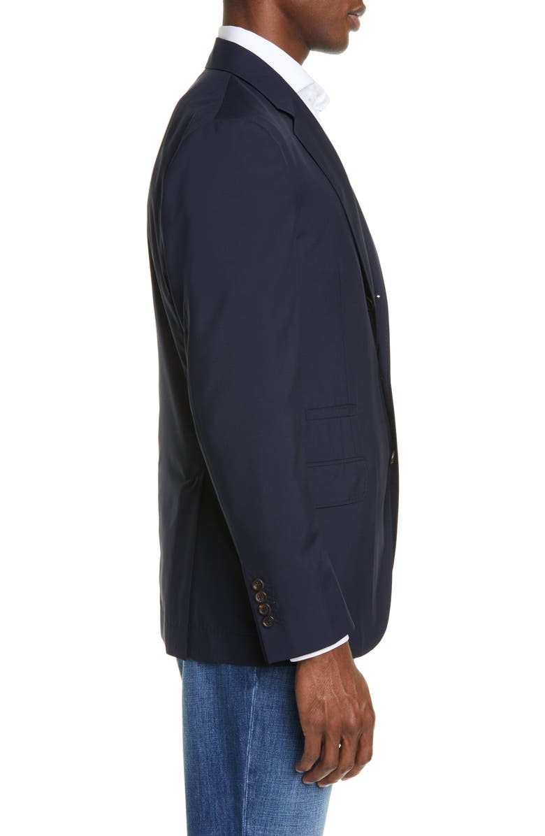 Brunello Cucinelli Trim Fit Solid Wool & Silk Travel Blazer, Alternate, color,