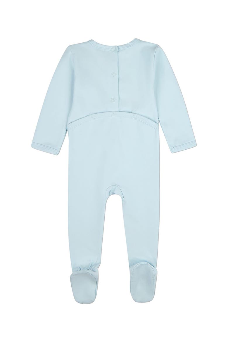 Baby Sitting Goose Embroidered Footie, Alternate, color, Baby Blue