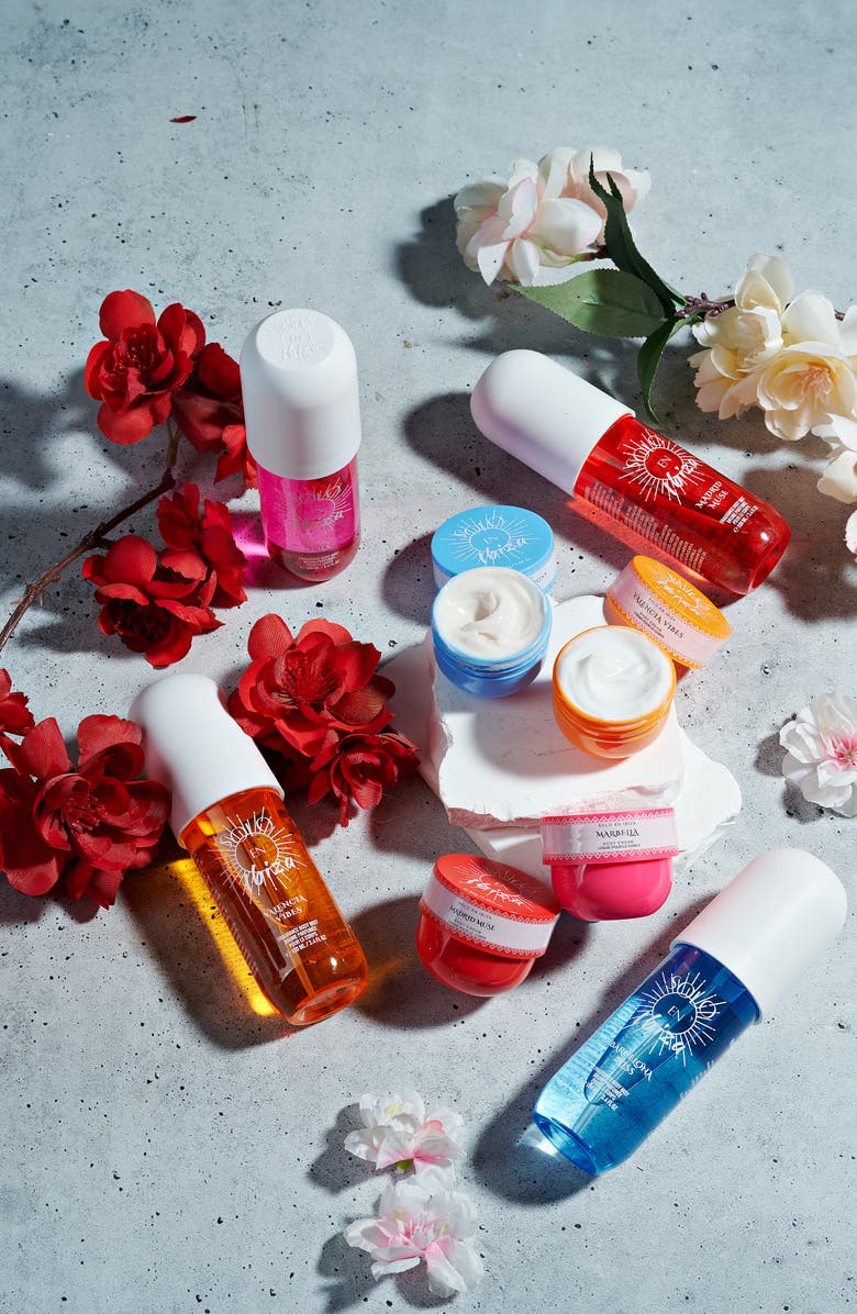 Lovery 8-Pc. Solo En Ibiza Body Mist And Cream Gift Set, Alternate, color, Red, Blue, Orange, Pink