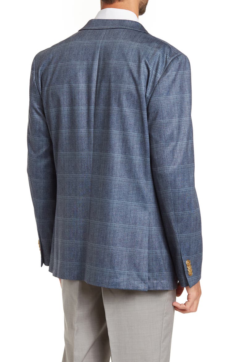 Plaid Knit Blazer, Alternate, color, BLUE