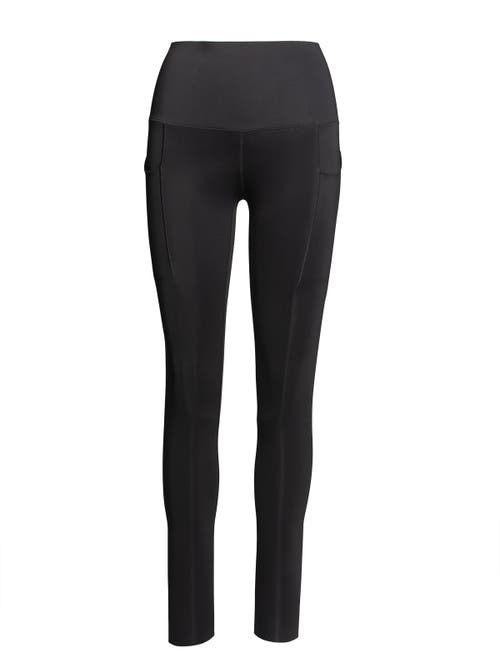 Single Stitch Performance High Waisted Pocket 7/8 Legging In Black