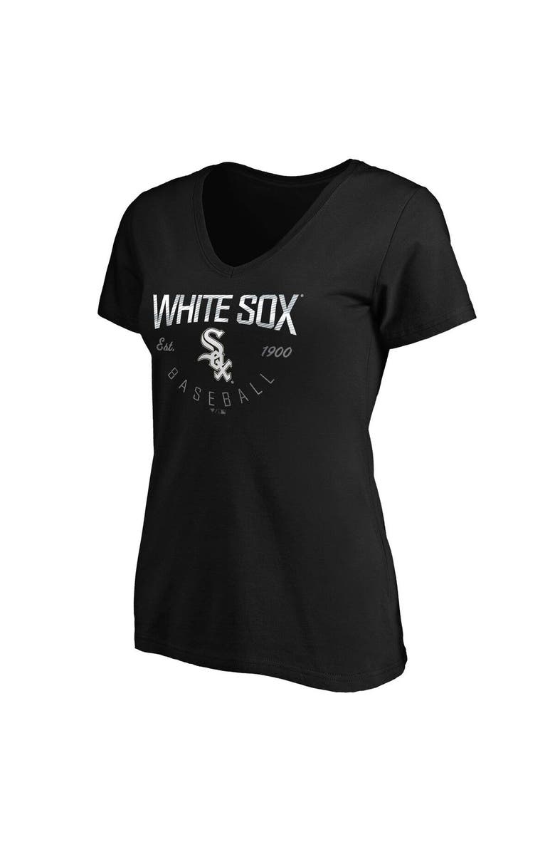 FANATICS Women's Fanatics Branded Black Chicago White Sox Live For It V-Neck T-Shirt, Alternate, color,