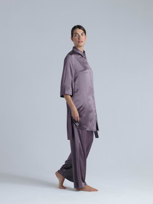 Alas Silk Long Shirt Dress