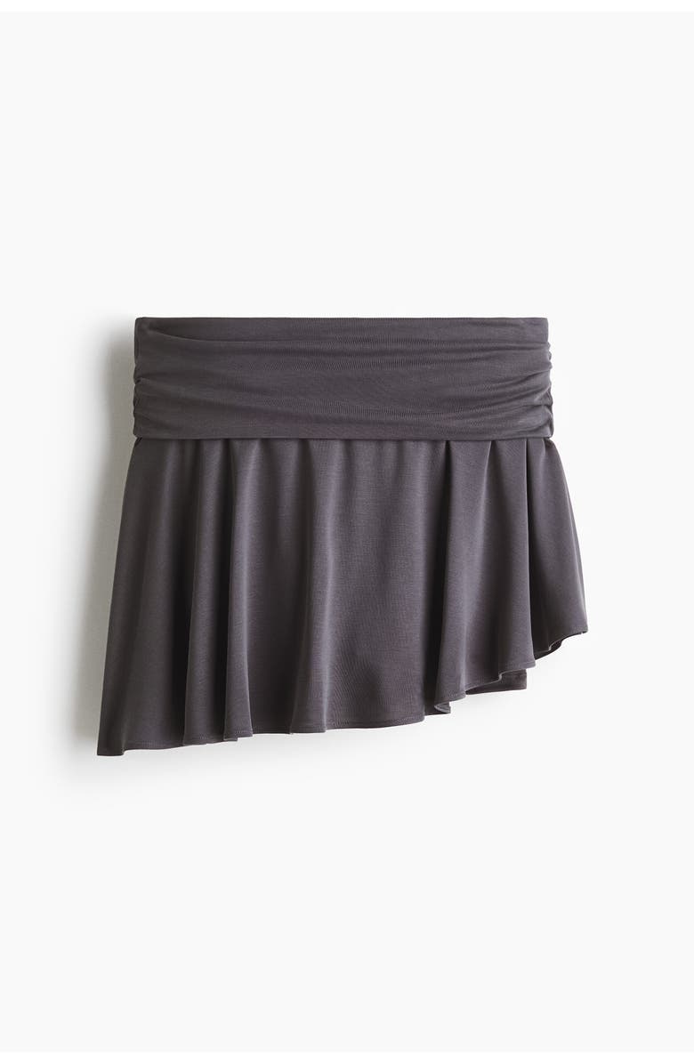 H&M Foldover-waist Asymmetric Yoga Skirt, Main, color, Dark Gray