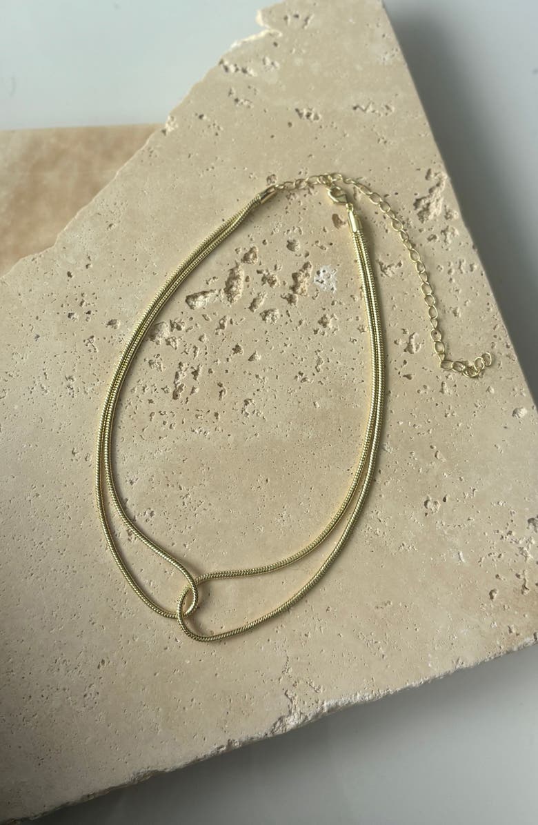 Adornia Interlocking Chevron Chain Necklace, Alternate, color, Gold