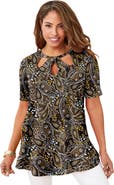 Jessica London Stretch Knit Cutout Swing Tunic