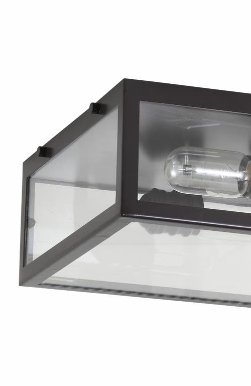 Jonathan Y Grayson 2-light Bohemian Farmhouse Iron/glass Led Flush Mount In Black