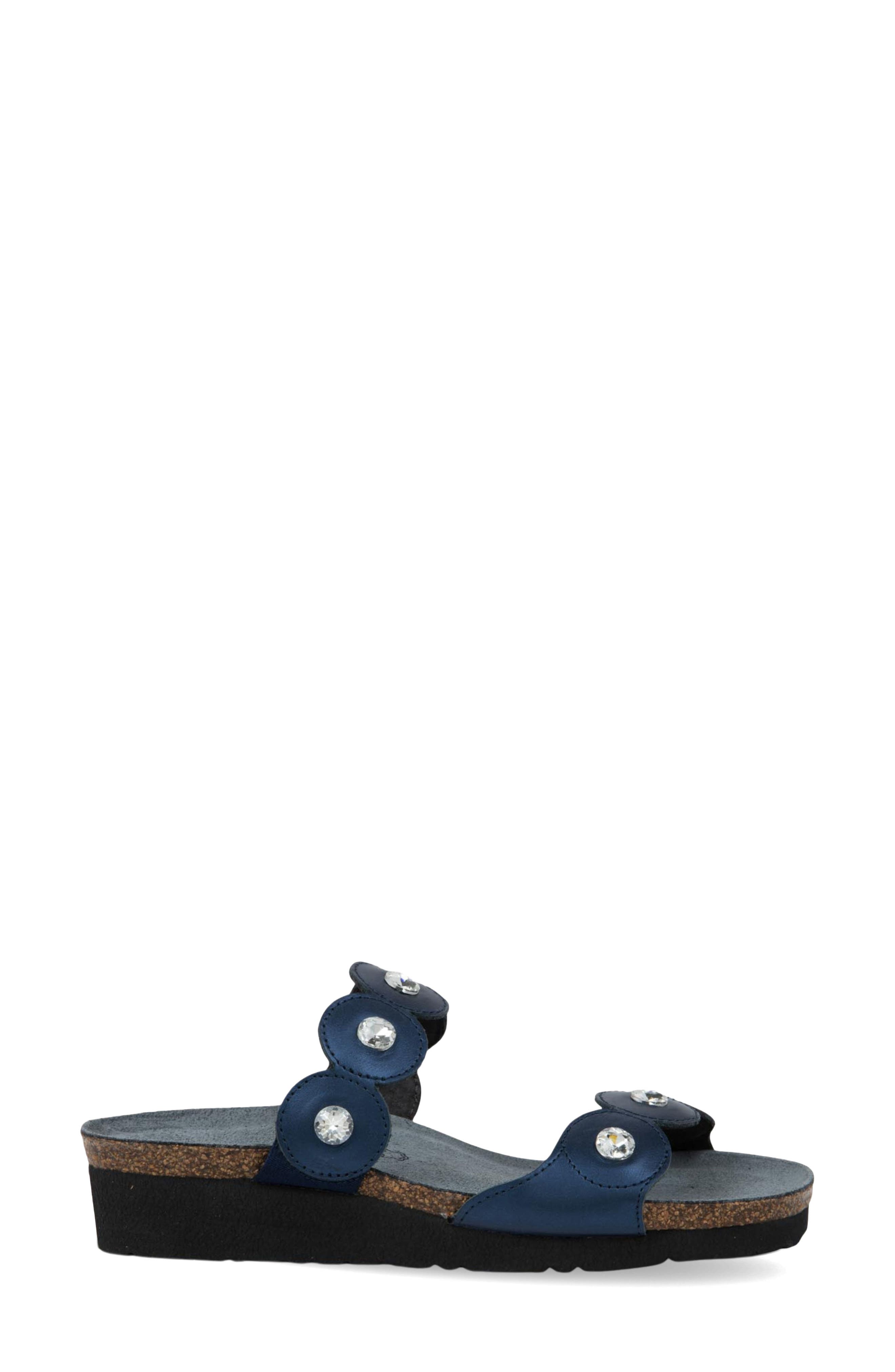 Hailey Slide Sandal, Alternate, color, POLAR SEA LEATHER