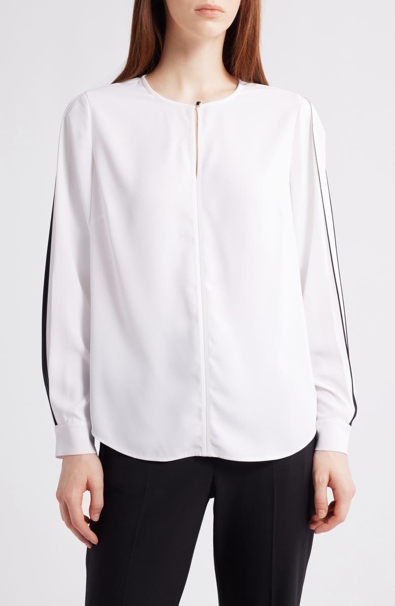 Elie Tahari The Ellis Contrast Top, Main, color,