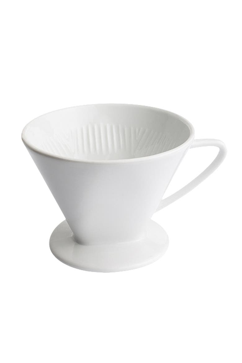 Porcelain #4 Pour Over Coffee Filter Holder, Main, color, White