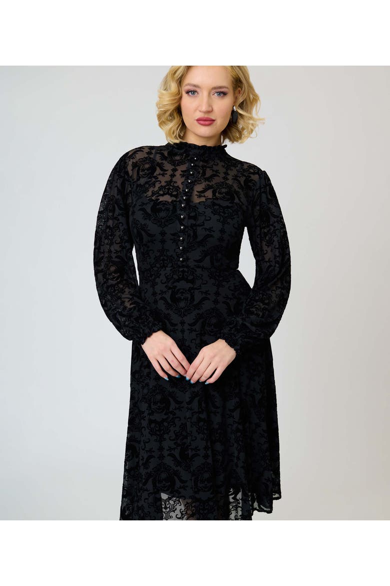 1970s Leota Swing Dress, Alternate, color, Black Solid