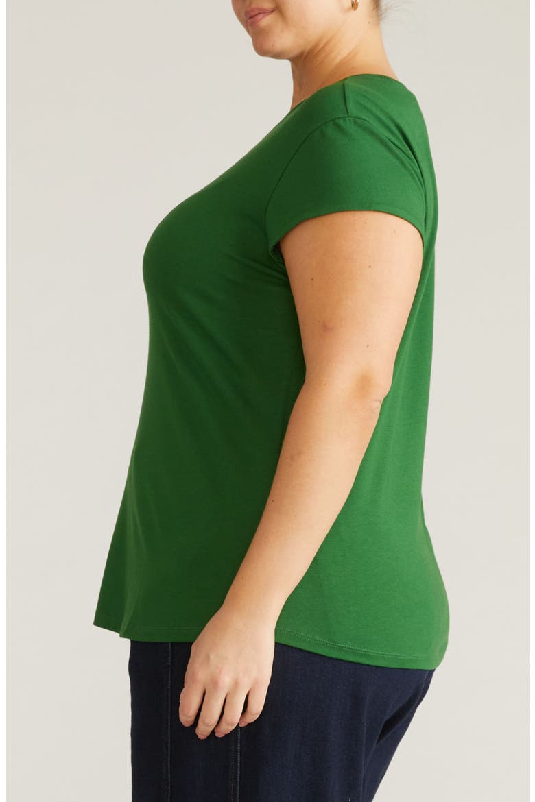 Ashley Cap Sleeve Cotton T-Shirt, Alternate, color, GREEN PARK
