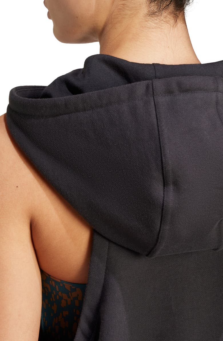 adidas by Stella McCartney Sleeveless Cotton French Terry Hoodie, Alternate, color,