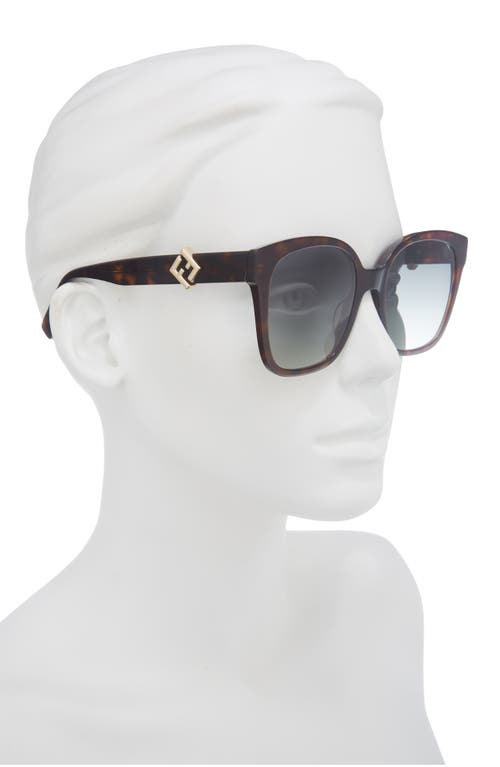 Fendi Ff Diamonds 55mm Gradient Square Sunglasses In Brown