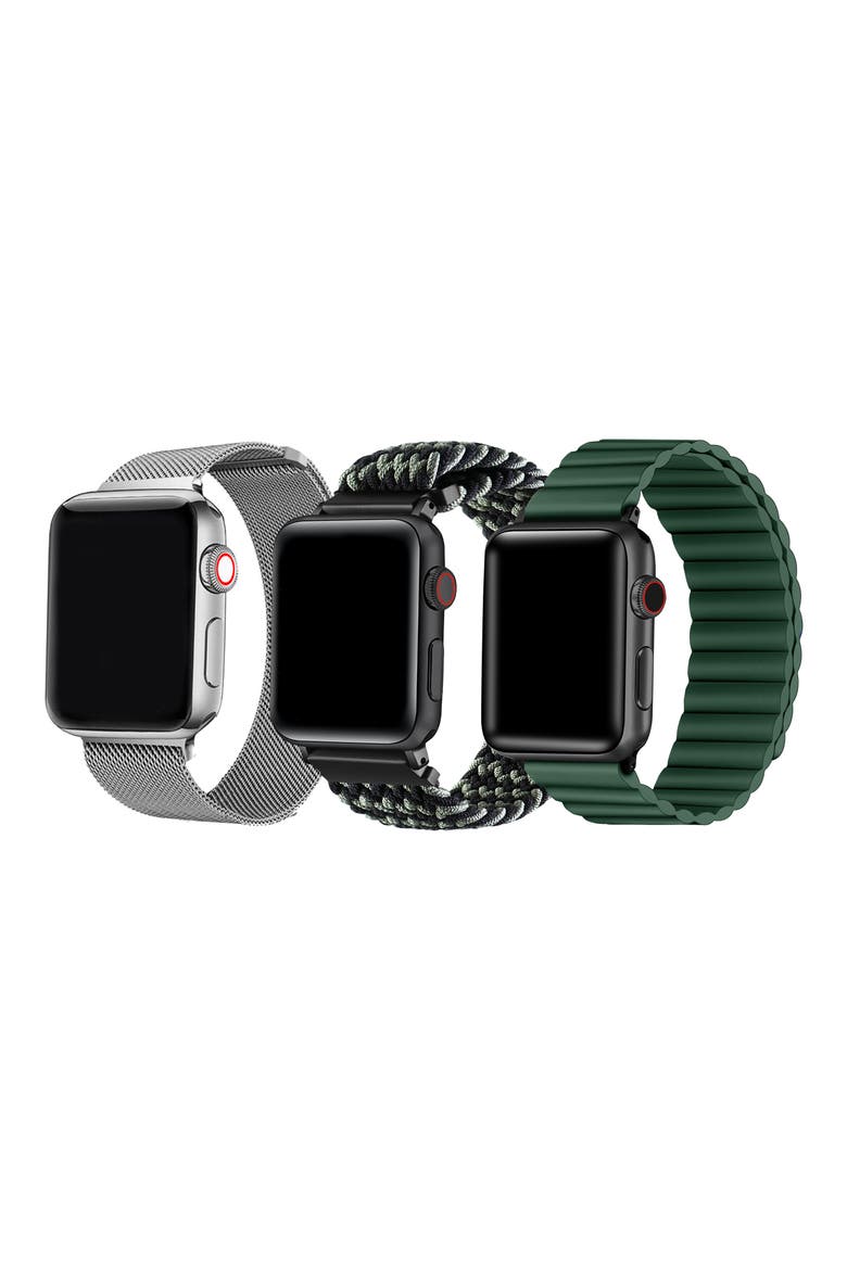 Assorted 3-Pack Apple Watch® Watchbands, Main, color, GREEN ASSORTED/ MULTI