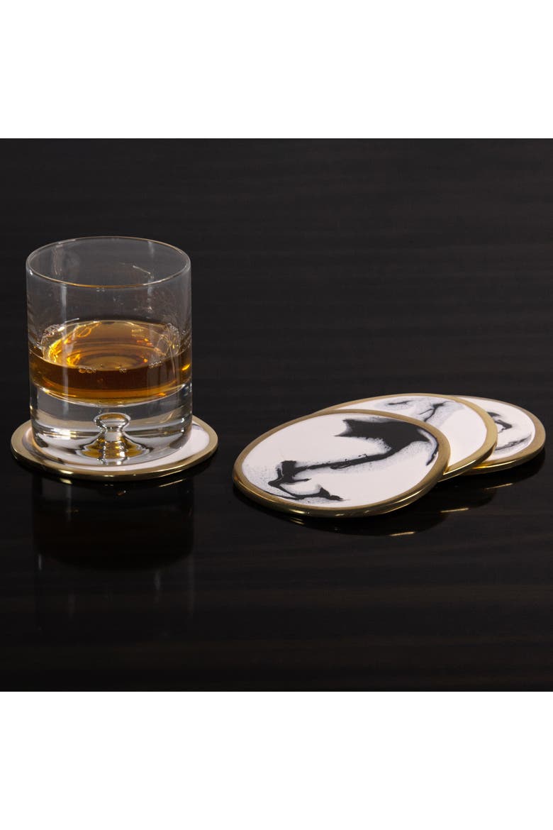 Bianco Nero Coaster - Set of 4, Alternate, color, White