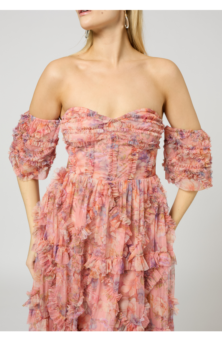 BEAUUT Ruffle maxi Dress, Alternate, color, Multicolor