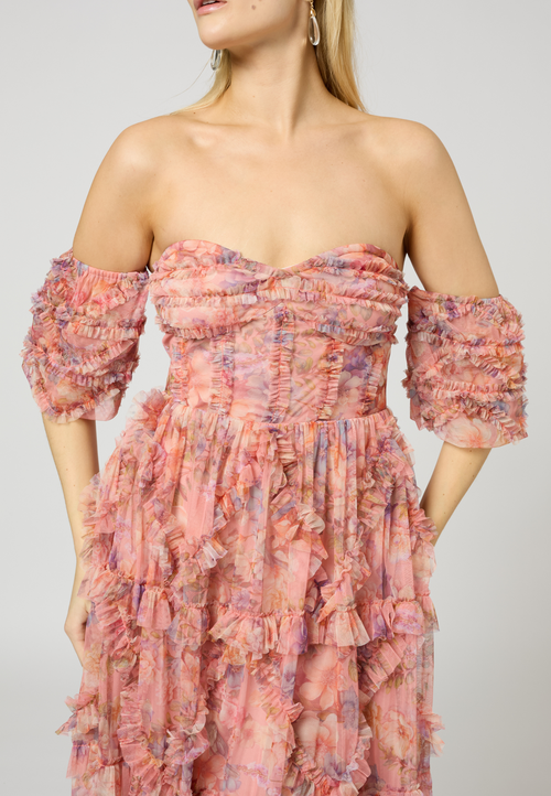 Beauut Ruffle Maxi Dress In Pink