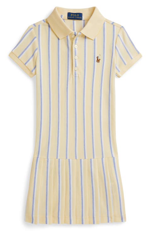 Kids' Stripe Cotton Piqué Polo Dress (Toddler & Little Kid)