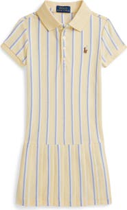 Polo Ralph Lauren Kids' Stripe Cotton Piqué Polo Dress