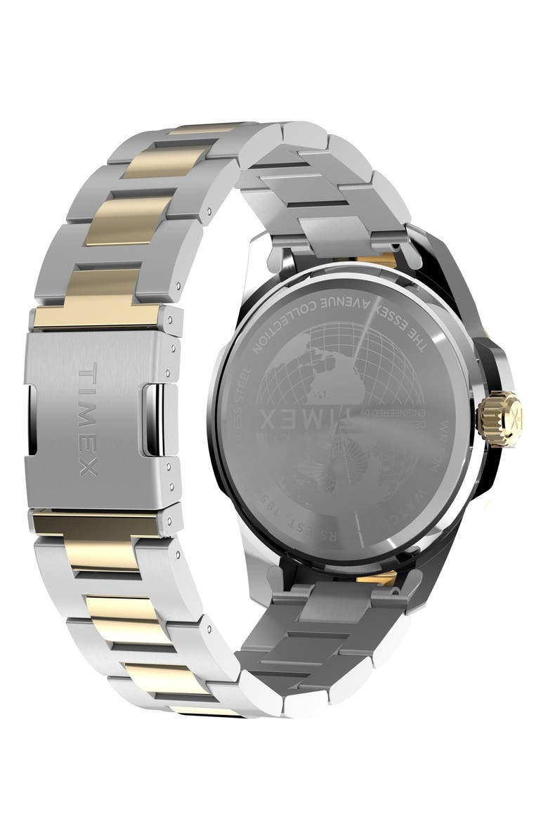 Timex<sup>®</sup> Essex Avenue Two-Tone Watch, 45mm, Alternate, color, Black