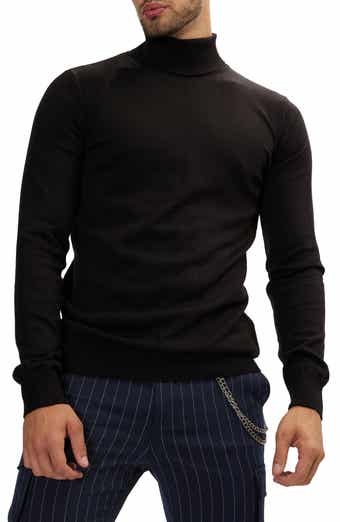 Roll Neck Rib Knit Sweater