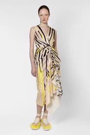 Roksanda Esra Stripe Cotton Fitted Midi Dress