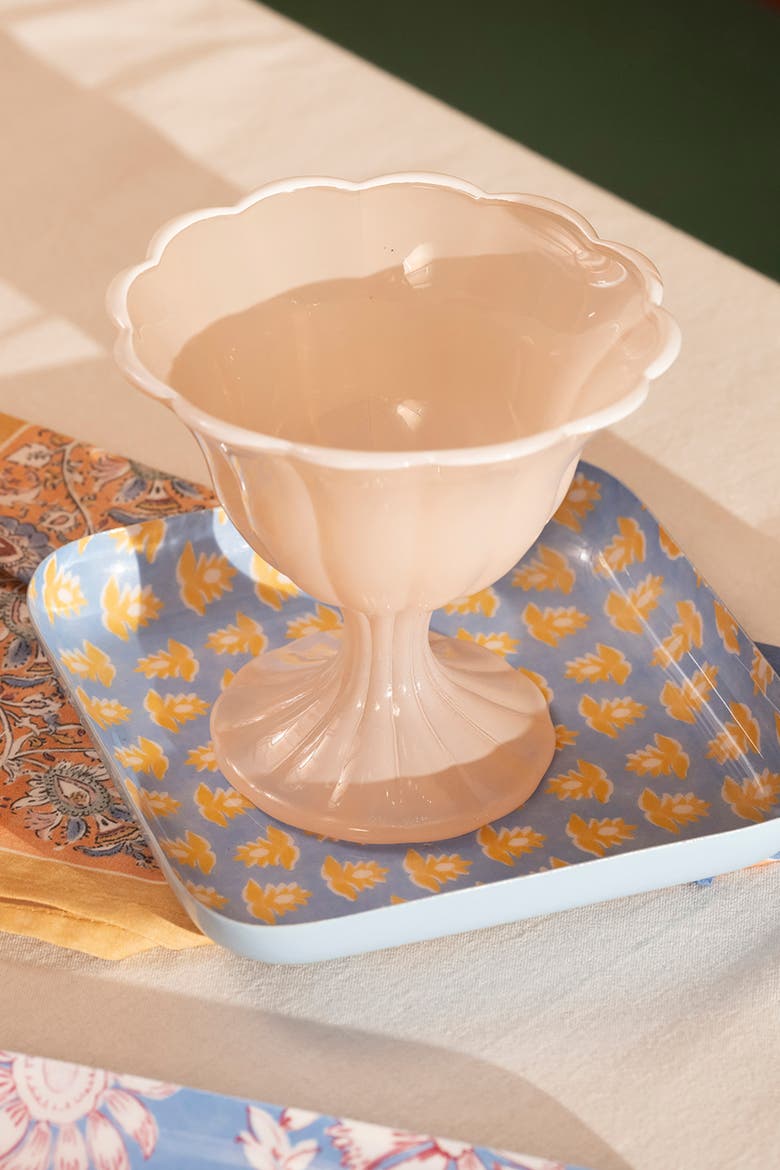 Nanpur Patterned Square Metal Decorative Tray Set Of 2, Alternate, color, Blue