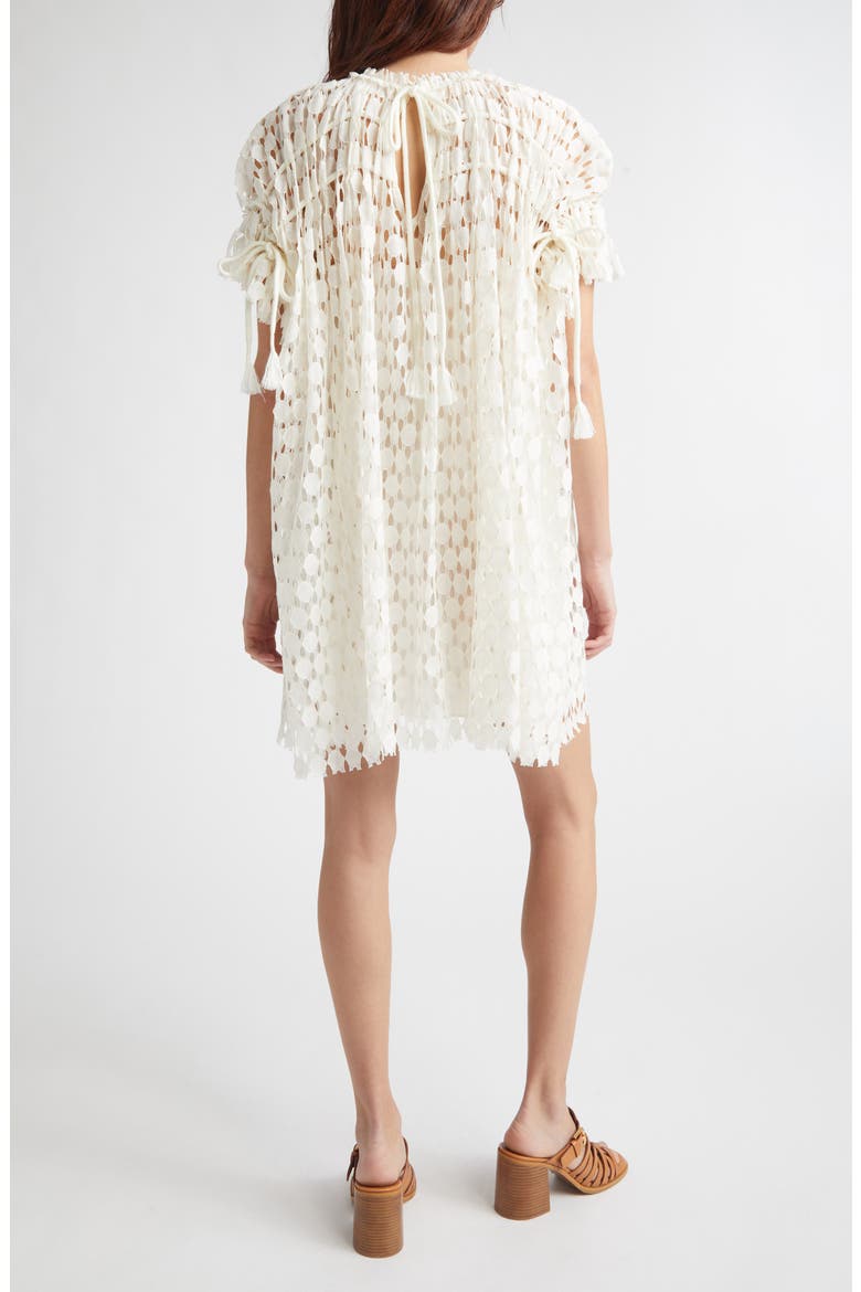 Layla Lace Trapeze Dress, Alternate, color, CHALK