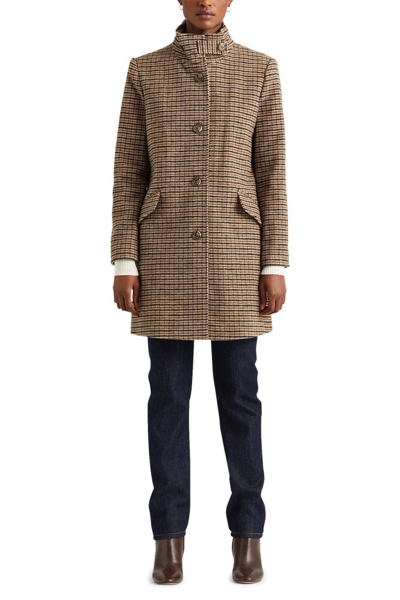 Wool Blend Balmacaan Coat, Alternate, color, GRID HOUNDSTOOTH