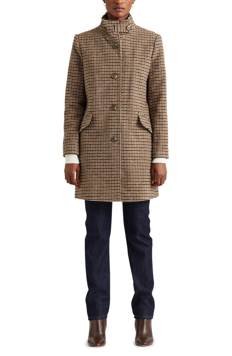 Lauren Ralph Lauren Wool Blend Balmacaan Coat, Alternate, color,