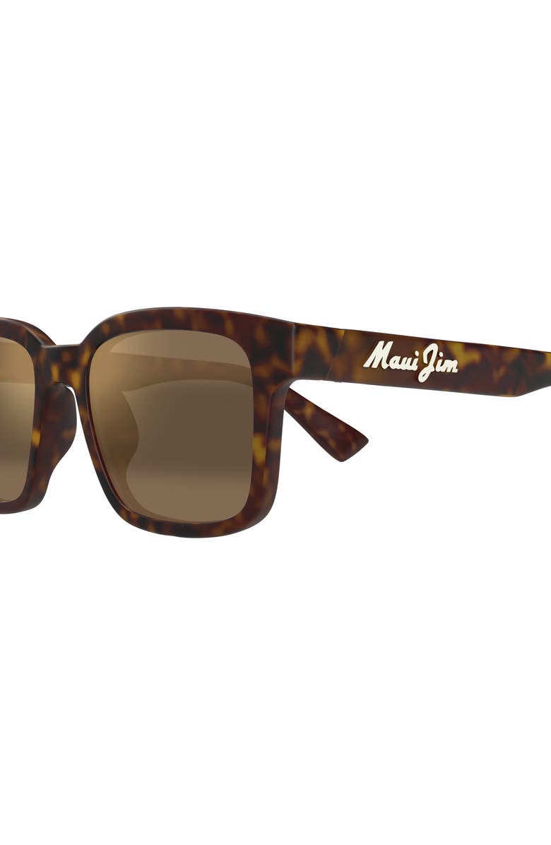 Maui Jim Opiopio AF 54mm PolarizedPlus2<sup
®</sup
Rectangular Sunglasses, Alternate, color, Matte Dark Havana